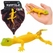 Golden Gecko Rubber Figurine Stretchable Realistic Reptile 15.5 cm