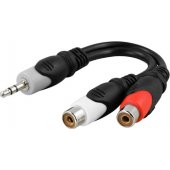 Garso kabelis 3,5 mm 2xRCA 0,1 m