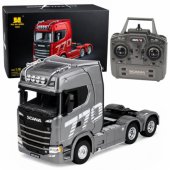 Scania Huina 1501 nuotoliniu būdu valdomas RC sunkvežimis, pilkas sidabrinis 1:18