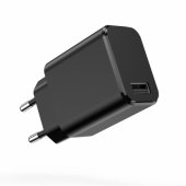 Charger 1x USB 3A black + USB-C cable 1,0 m