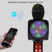 WS-1816 16W karaoke BT microphone with LED 360 Black