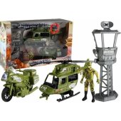 Military Set Military Helicopter Combat Vehicle Control Tower Soldier