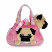 AURORA Fancy Pals pliušinis žaislinis mopsas krepšyje, 20 cm