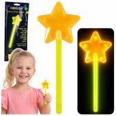 Tamsoje šviečianti fluorescencinė žvaigždės formos burtų lazdelė, neoninė, 22cm