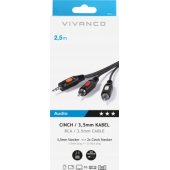 Kabelis 3,5 mm - 2xRCA 2,5 m (46031)