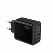 120W QC3.0 Super fast charger with x2 USB ports / x3 USB-C