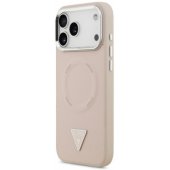 PU Leather Triangle Logo MagSafe Case iPhone 17 Pro Max Pink