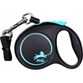 Flexi automatinis pavadėlis Black Design XS, virvė 3 m, mėlynas