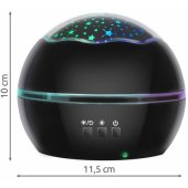 2in1 naktinė lempa su projektoriumi (+ 2 projektoriaus skaidrės), juoda