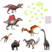 Šviečiantys tamsoje dinozaurų ir žvaigždžių sienų lipdukai