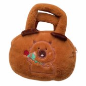 Kapibaros pliušinis krepšys, rožinės rudos spalvos, 20cm