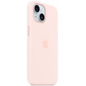 „Silikoninis dėklas su MagSafe iPhone 15 (MT0U3ZM/ A)“ šviesiai rožinis