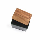 BW12899G Toronto Bread Bin Green/ Wooden