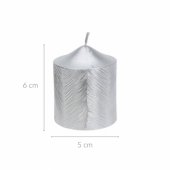 Candle metallic grey 6x5x5cm