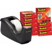 Scotch biuro lipniosios juostos rinkinys 19MMX33M, skaidri + C60 dozatorius nemokamai