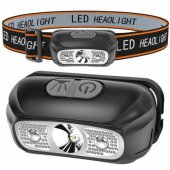LED galvos žibintas, du režimai, įkraunamas per USB, veikia iki 5 val.