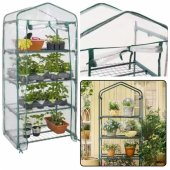 Mini šiltnamis balkonui, 4 metalinės lentynos, PVC plėvelė, 69 x 49 x 157c
