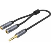 MiniJack 3,5 mm (M) – 2x 3,5 mm (F), Y-C956ABK