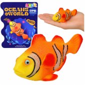 Clownfish Rubber Fish Figurine Stretchable Realistic Ocean Fish 10cm