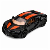 Metalinis sportinis automobilis su šviesomis ir garsais, atbulinės eigos, juodas, 1:32