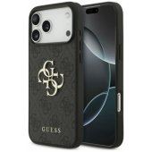 _8443060 Guess PU 4G dėklas su metaliniu logotipu, skirtas iPhone 18 Pro Max, pilkas