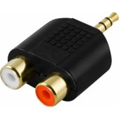 Garso adapteris 3.5mm - 2xRCA juodas
