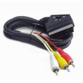 Kabelis SCART/ 3 x RCA 1.8m Juodas