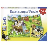 Puzzle 3x49 Cats & Dogs