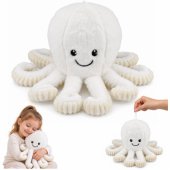 Plush Octopus Plush Toy Cuddly Toy with Elastic Tentacles White 50 cm