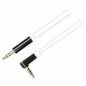 Garso kabelis kampinis 3.5mm - 3.5mm 1m baltas