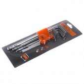 Set of hex keys type L 1.5-10mm with ball 9 pcs.