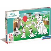 Clementoni CLE dėlionė 24 maxi SuperColor Disney gyvūnai 24245