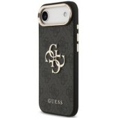 PU Leather 4G Metal Logo Gold Frame Case iPhone Air Black