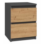 Topeshop SZAFKA NOCNA MALWA M2 - ANTRACYT / DĄB ARTISAN