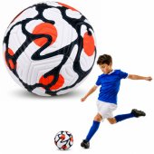 Training Football for Grass Field, White and Orange, 22 cm, size 5