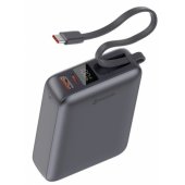 20 000 mAh 45 W su įmontuotu USB-C kabeliu, juodas
