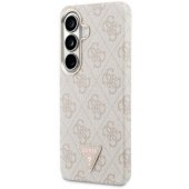 PU Leather 4G Strass Triangle Logo Gold Frame Case Galaxy S26 Pink