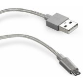 USB į MicroUSB 1 m sidabrinis