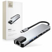Hub HB02 6in1 USB-C HDMI PD100W Grey