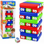 Skill Game Tower of Blocks with Eyelets Dice Colorful 30 pcs.