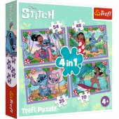 4 viename dėlionė Crazy Day Lilo ir Stitch Trefl 34633