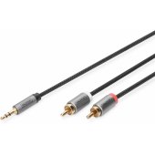 Audio adapter cable 3.5 mm stereo jack to RCA 1.8m