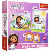 Trefl Puzzle 2in1 memos Gabi with cat friend Gabbys Dollhouse
