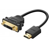 DVI-I 24+5 pin (female) to HDMI (male) cable adapter 22cm Black