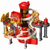 Interactive Track Car Parking Workshop Car Wash 8 Cars Fire Department