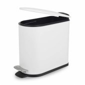 LA036690WHTPEU7 Slimline D-Shaped Pedal Bin 5-Litre, White