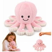 Pliušinis aštuonkojis, žaislas su elastiniais čiuptuvais, rožinis, 30 cm