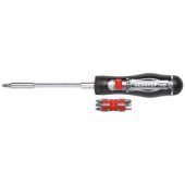 Gedore Red magazine ratchet screwdriver 13in1, 1/ 4 - black / red, with