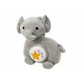 Pliušinis drambliuko projektorius migdukas Elephant Gray Cuddly Toy Stars Melodi