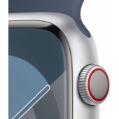 Watch Series 9 Cellular 45 mm sidabrinis nerūdijantis plienas/ audros mėlynumo apyrankė - S/ M